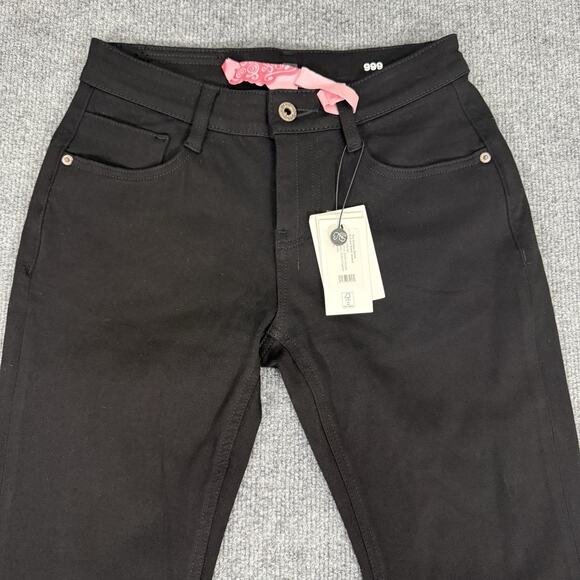 Fax Copy Express Cowboy Denim Jeans Women Medium Black Super Stretch Bootcut NEW - Picture 8 of 15